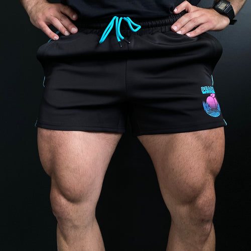 Peach Daddy (NEON BLUE) Bodybuilding Shorts
