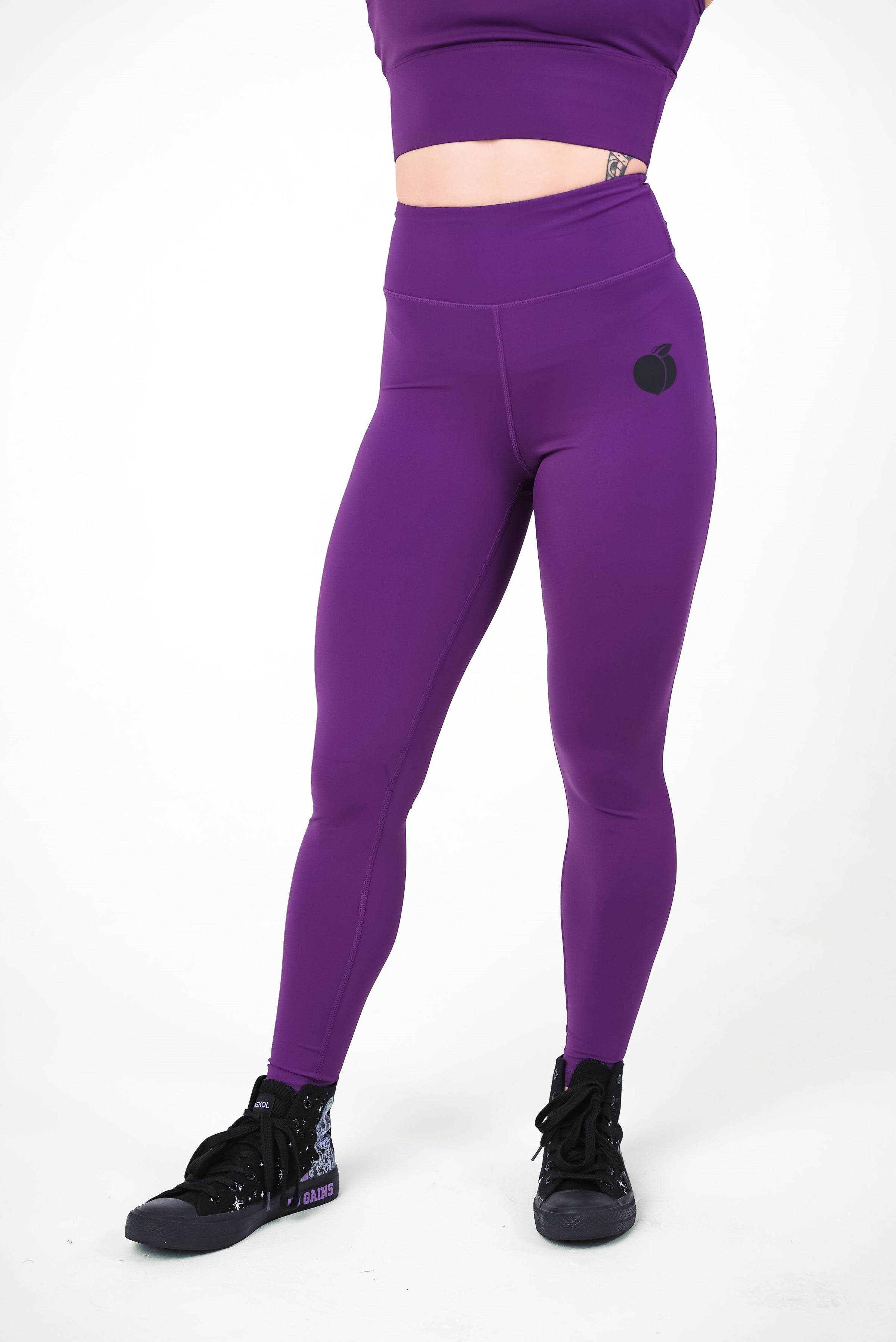 Scarf Black Purple Leggings Seamless Workout Leggings Women Lady